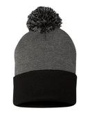 Pom-Pom 12" Knit Beanie