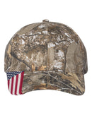 Camo with Flag Visor Cap