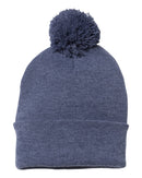Pom-Pom 12" Knit Beanie