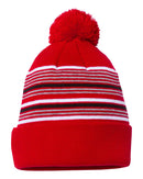 12" Striped Pom-Pom Knit Beanie