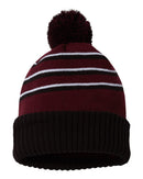 Stripe Pom Cuffed Beanie