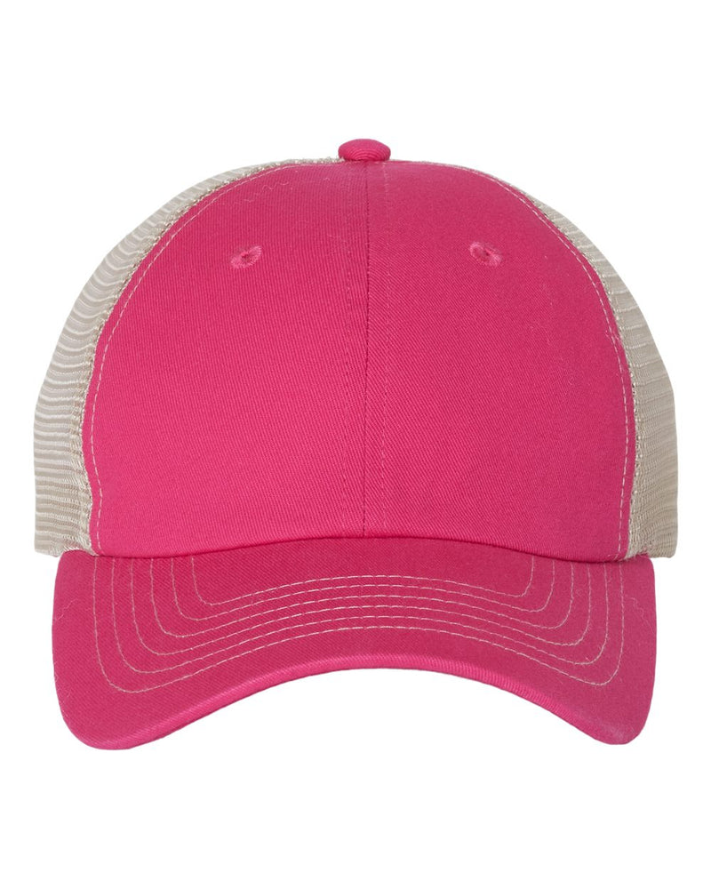 Contrast-Stitch Mesh-Back Cap